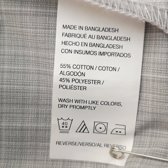 NWT Van Heusen Men's Size 3XL Naturel Stretch Non-Iron Grey Plaid Shirt - Picture 6 of 11